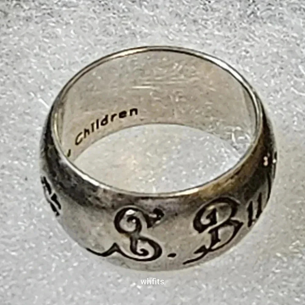 Vintage Bulgari Save the Children Sterling Silver Ring 53mm Size 6.5 - Picture 3 of 4